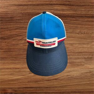 Boco Gear Men’s USA Triathlon College Club Nationals Trucker Hat Blue White OSFA